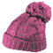 Alsino Pudelmütze Wollmütze Bommelmütze Strickmütze Wintermütze mit Bommel Grobstrick Damen Winddicht Fuchsia SM-135