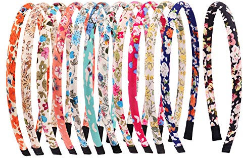 Candygirl Lot deSerre-Tête Enfant Fille Elastique Serre-tête Recouvert Coton Bandeau Cheveux Accessoire Quotidien Fête (Style ACadeau pour la Saint-Valentin) (Bandeau floral)