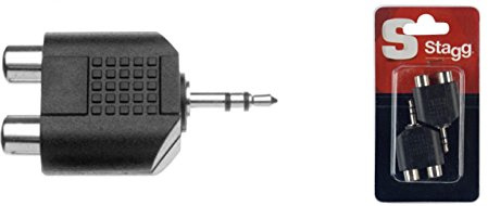 Stagg 16082 2 x RCA Female/1x Stereo Mini Jack Y-adaptor (Pack of 2)