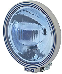 HELLA 1F8 006 800-221 Halogen-Fernscheinwerfer - Rallye 3000 - 12/24V - rund - Referenzzahl: 37.5 - geschraubt - gemusterte Streuscheibe - Lichtscheibenfarbe: hellblau - links/rechts