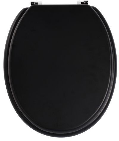 Premier Housewares 1604093 Toilet Seat Black Toilet Seats Soft Close Zinc Toilet Seat Fittings Alloy Toilet Seats - Black 45 X 36 X 7 Cm