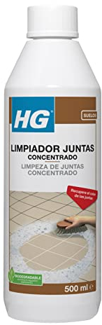 HG Limpiador de Juntas Concentrado para Paredes y Suelos, Elimina las Manchas Amarillas y Marrones de los Azulejos de Cocinas y Baños - 500ml