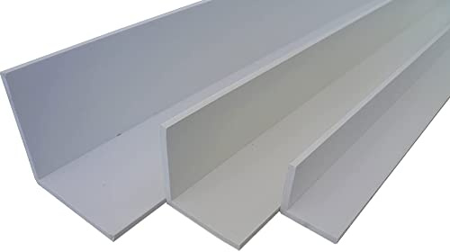 B&T Metall Équerre en plastique PVC rigide Blanc 40 x 20 x 2,5 mm Longueur 2 m