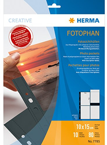 HERMA Fotophan-Sichthüllen 10x15cm hoch schwarz VE=10 Hüllen