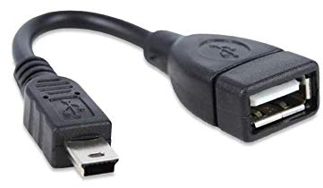TechExpert Cable Mini USB OTG 5 Broches vers USB Femelle pour connecter Une clé USB à Un autoradio GPS ou Autre Appareil avec Port Mini USB