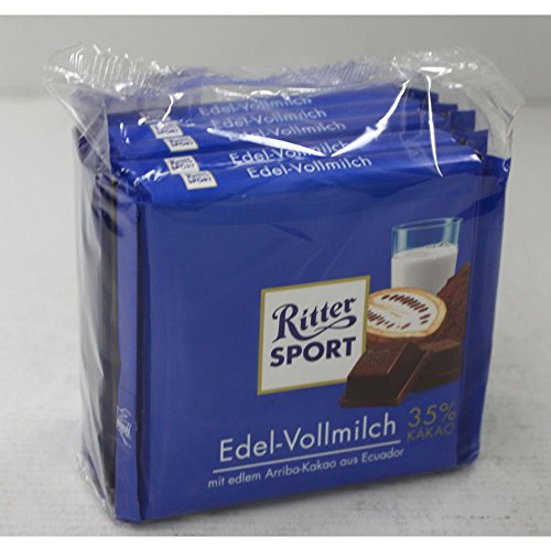 Ritter Sport Edel-Vollmilch 35% Kakao - Schokolade 5x100g