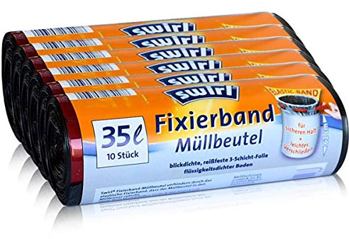 6x Swirl Fixierband Müllbeutel 35L (10 stk./Rolle)