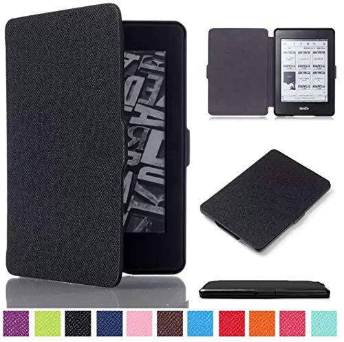 Kepuch Custer Hülle für Kindle Paperwhite 1/2/3 2012 2013 2015 2016,Smart PU-Leder Hüllen Schutzhülle Tasche Case Cover für Kindle Paperwhite 1/2/3 2012 2013 2015 2016 - Schwarz