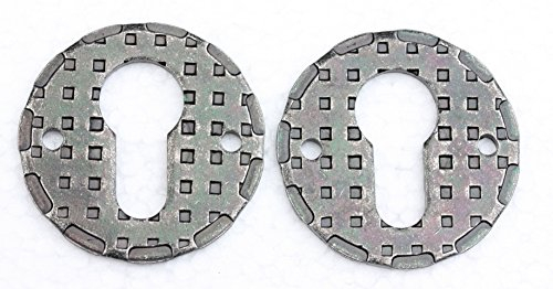 UHRIG 2x Schmiedeeisen Rosette für PZ Schloss, geschmiedet aus Stahl für Profilzylinder an z.B. Haustür