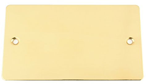 Electrical Blanking Plate Double 2 Gang - Mirror Polished Brass - Flat