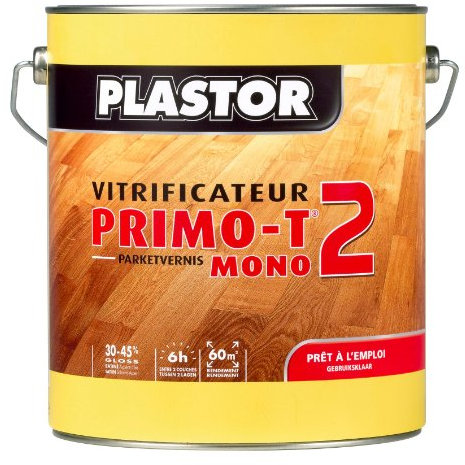 Vitrificateur Monocomposant PRIMO-T 2 Extra-mat Plastor 5 litres pour parquet