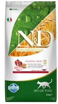 Farmina N&D ANCESTRAL Grain Adult Pellets Katzenfutter(Trockenfutter, mit hochwertigen Vitaminen und natürliche Antioxidantien, ohne Mais, Zutaten: Huhn, Portionsgröße: 10 kg)