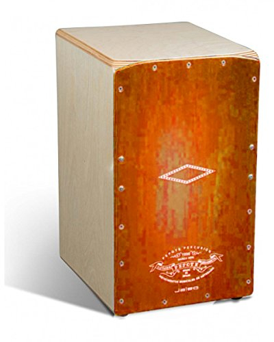 CAJON RUMBERO - Pepote (Jaleo) Colores (Tapa Naranja) (28,5 x 29 x 47 Cm.)