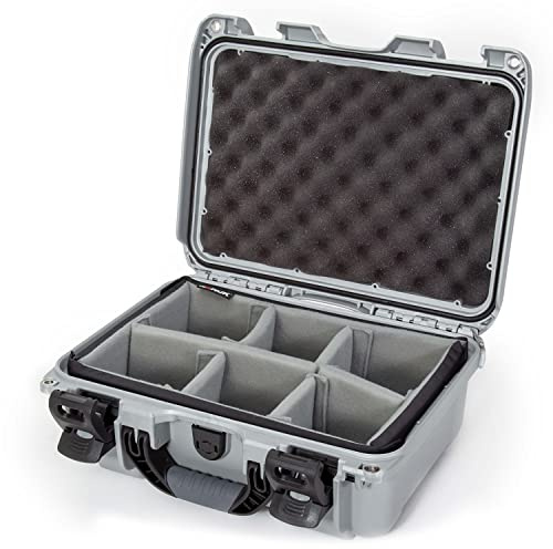 Nanuk 915 Wasserdichter Hartschalenkoffer mit gepolsterten Trennwänden, Silber
