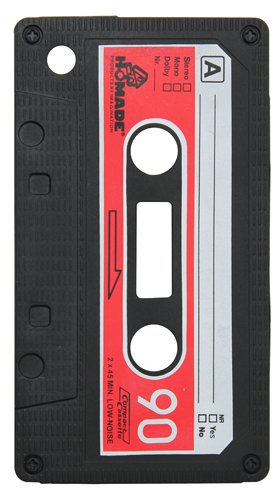 Coque housse etui protection souple silicone gel NOIR ROUGE IPHONE 3G 3GS K7 CASSETTE TAPE RETRO VINTAGE GEEK FASHION