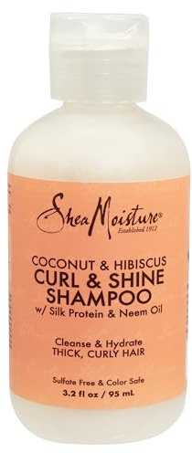 Shea Moisture Sheamoisture's Coconut & Hibiscus Curl & Shine Shampoo, 3.2 Oz