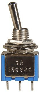 McVoice Miniatur-Kippschalter McVoice, 250V/3A, 3-polig, 2 Stellungen: EIN / EIN
