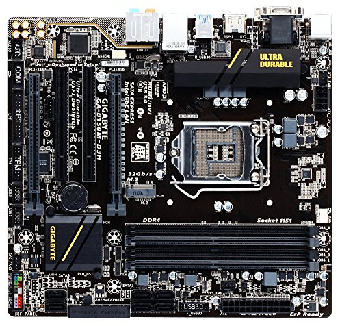Gigabyte GA-B150M-D3H Motherboard M.ATX S.1151, Black