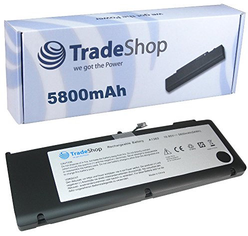 TradeShop Hochleistungs Li-Polymer Qualitäts Akku, 10,95V / 5800mAh / 64Wh Ersatz für Apple A1382 A1286 020-7134-A 661-5844 für MC721 MC723 MD318 MD103 MD322 MD104