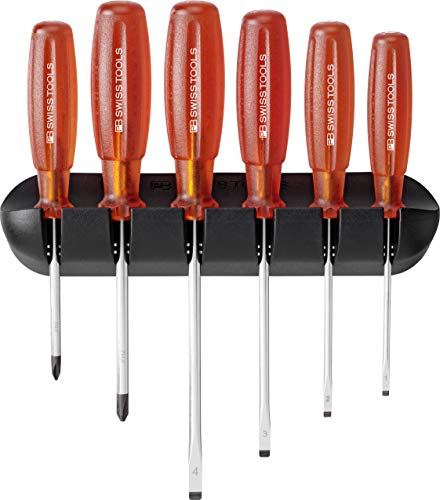 PB Swiss Tools Set di cacciaviti da 6 pezzi a fessura PH nel supporto da parete Multicraft