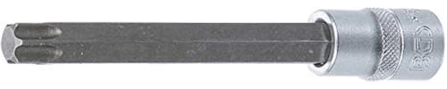 BGS 5184-T60 | Bit-Einsatz | Antrieb Innenvierkant 12,5 mm (1/2) | Länge 140 mm | T-Profil (für Torx) T60 | Chrom-Vanadium-Stahl | verchromt, matt | mit Rändelung