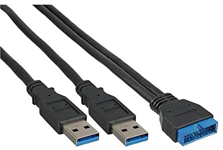 InLine - Adaptador 2 x USB 3.0 - Negro