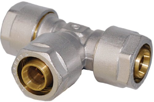 WIROFLEX | T-Stück inklusive Adapter | Klemmring | Komplettlösung | Schraubsystem | Fitting | 16 x 16 x 16 mm | Für Mehrschichtverbundrohr