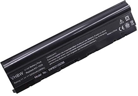 vhbw batteria compatibile con Asus Eee PC 1225, 1025, R052, 1225C, R052C, 1025C, 1025B, 1225B, 1025CE notebook (5200mAh, 10,8V, Li-Ion)
