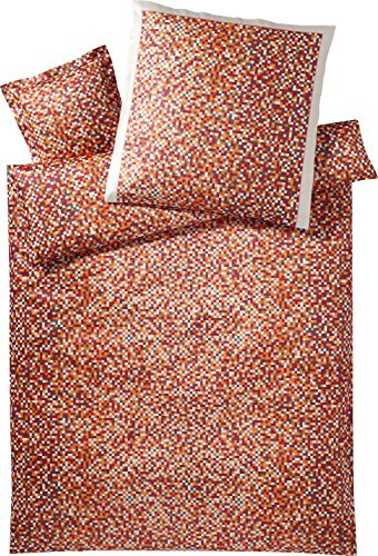 elegante Mako-Satin Bettwäsche Harlem orange 1 Bettbezug 135 x 200 cm + 1 Kissenbezug 80 x 80 cm