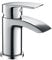 Hapilife Basin Taps Mixers Waterfall Bathroom Sink Mixer Tap Mono Chrome Brass Monoblock Small Cloakroom Faucet with G1/2’’ Hoses Single Lever Modern