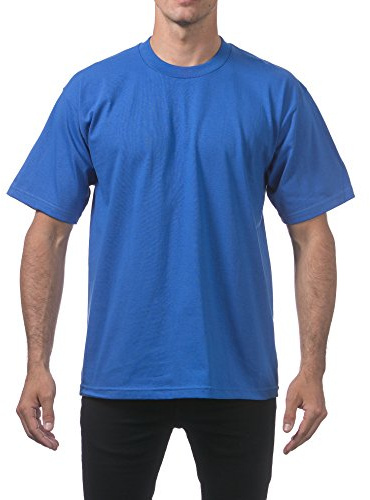 Pro Club Men's Heavyweight Cotton Short Sleeve Crew Neck Shirt, Royal, 7XL
