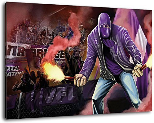 Ultras Osnabrück Format: 120x80, Bild auf Leinwand XL, fertig gerahmt