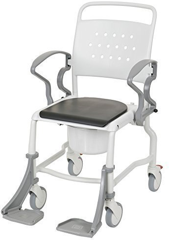 Rebotec BONN Toilettenrollstuhl mit 5-Zoll-Rädern, grau blau by REBOTEC