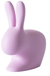 Qeeboo 90001PI Rabbit Chair Baby, Plastik, pink, 45,3 x 26,2 x 52,7 cm