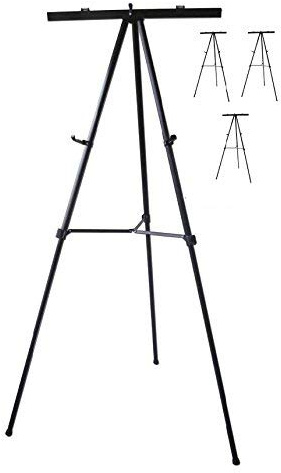 Pack of 4-Lightweight Aluminum Flip-Chart Presentation Easel, Black (4 Pack)