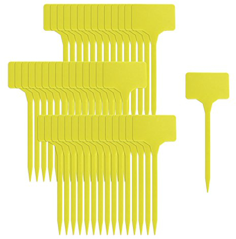 COM-FOUR® 45x etichette per piante - etichette a innesto 15 cm - tappi per piante per etichettatura - tappi di coltivazione gialli per aiuole e vasi di piante (45 pezzi - giallo - 15cm)