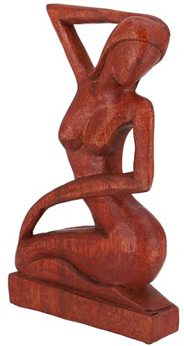 GURU SHOP Holzfigur, Statue, Deko Objekt Feng Shui 20 cm - Erotica/Dunkelbraun, Dekoobjekte