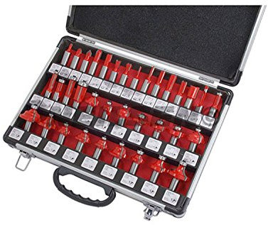 35 piece 1/2'' Router Bit Set with Sealed Bearings in Aluminium Case