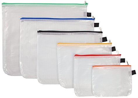 Kleinkrambeutel-Set (6 Stück) aus nylonverstärktem PVC, Größen B4 bis A6