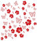 kleb-drauf | 19 Blüten, 19 Schmetterlinge und 42 Punkte | Rot - matt | Wandtattoo Wandaufkleber Wandsticker Aufkleber Sticker | Wohnzimmer Schlafzimmer Kinderzimmer Küche Bad | Deko Wände Glas Fenster Tür Fliese