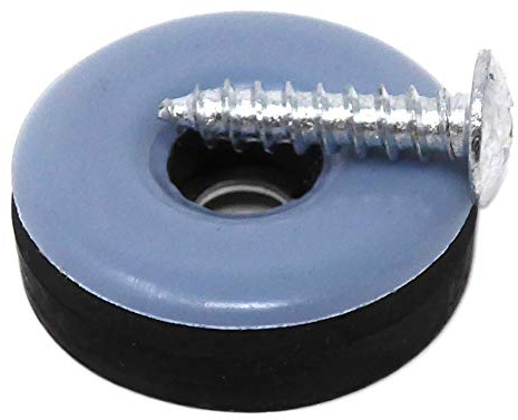 Adsamm® / 16 x PTFE-Möbelgleiter mit Schraube / Grau-Blau / Ø 25 mm / rund / Möbel- und Bodengleiter zum Schrauben