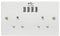 2-Gang UK Mains Socket with Four USB Ports
