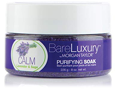 Morgan Taylor BareLuxury Calm Lavender & Sage Soak Jar 237 ml - Entspannendes Pedi/Mani Soak mit Lavendel & Salbei Extrakten für beruhigende, stressabbauende Hautpflege