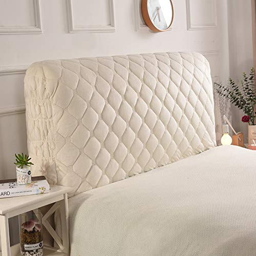 LZTET Gesteppter Stoff, All-Inclusive, Kopfteil, Bezug aus Massivholz, Bett, Kopfteil, Rückenlehne, Dekoration, Nachttisch, Staubschutz, waschbar, Beige, 180 x 60 cm