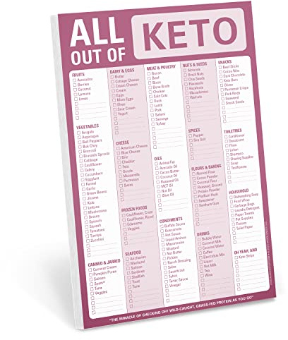 Knock Knock All Out of Pad (Keto), Keto Diet Grocery List Note Pad, 6 x 9-inches (Keto Version)