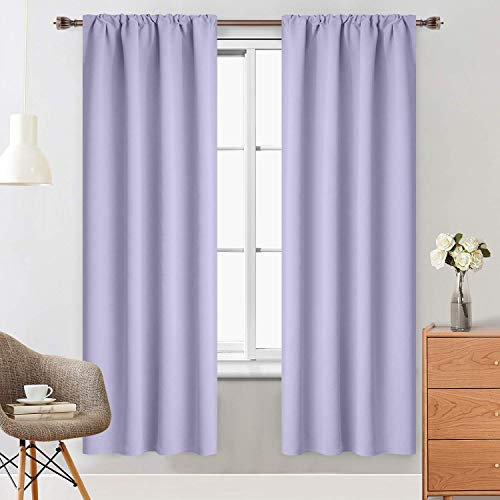 Yakamok Verdunkelungsvorhänge, wärmeisoliert, für Schlafzimmer, 38 W x 72 L, Flieder, 2 Paneele