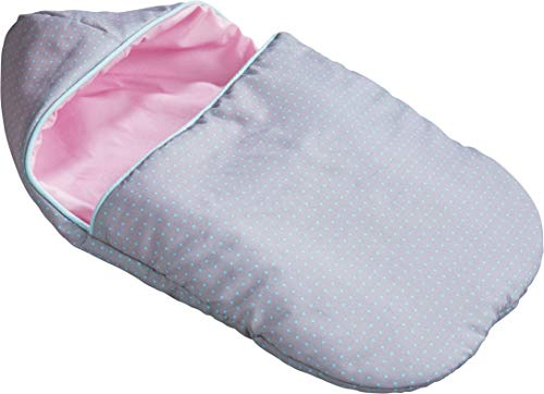 HABA 305134 - Puppen-Schlafsack Kuscheltraum, Puppenzubehör für Stoff- und Babypuppen, Schlafsack zum Wenden mit Klettverschlüssen, Spielzeug ab 18 Monaten, grau