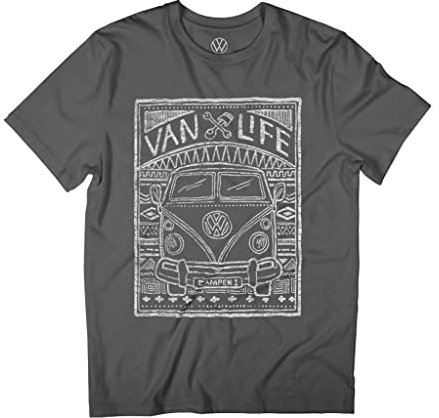 Volkswagen Men's Aztec Doodle T-Shirt, Charcoal, XL