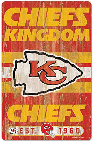 Wincraft NFL Schild aus Holz Kansas City Chiefs Holzschild Wood Slogan Chiefs Kingdom