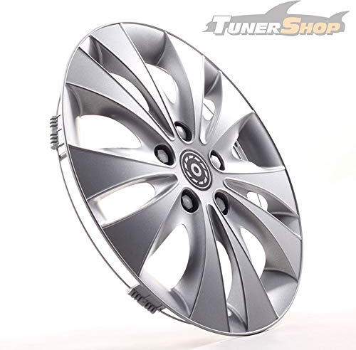 4 Radkappen Radzierblenden 15 Zoll Storm silber 4-2432172 kompatibel mit Citroen Ford Lancia MINI Renault Subaru